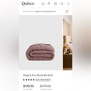 Quince AIRY GAUZE BOX QUILT QUEEN (FIG)
